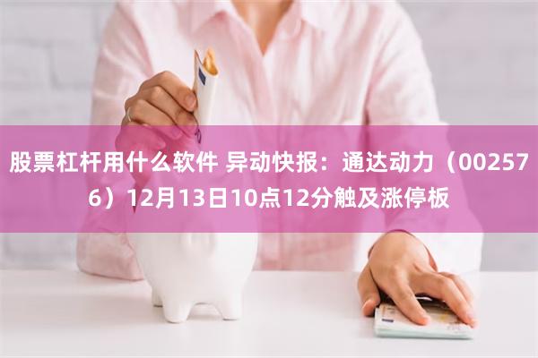 股票杠杆用什么软件 异动快报：通达动力（002576）12月13日10点12分触及涨停板